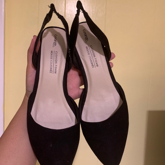 Pointed black suede slingback mules - Picture 2 of 4